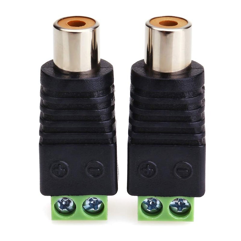MOBOREST RCA Cable Audio Adapter, Phono RCA Male Plug to AV Screw Terminal Audio/Video Speaker Wire connectors Solderless Adapter (Solder Free RCA Female-2pack) - Image 2